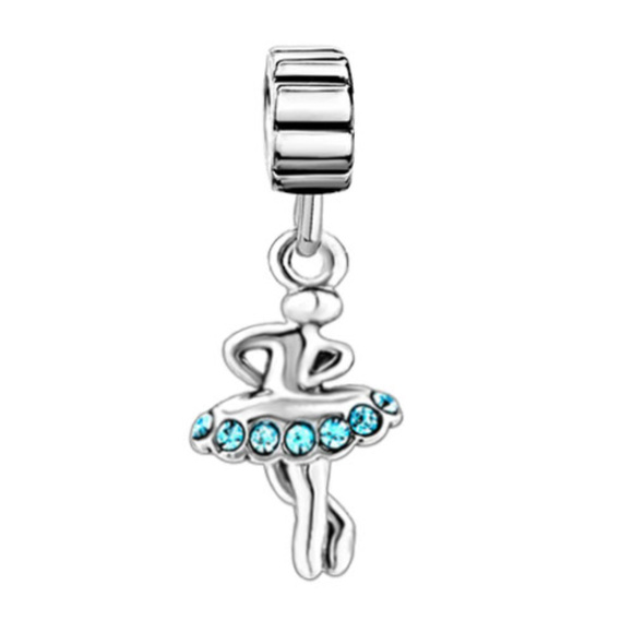 FREE S/H Pugster Ballerina Dangle Bracelet Charm - Fits Pandora - Picture 2 of 3